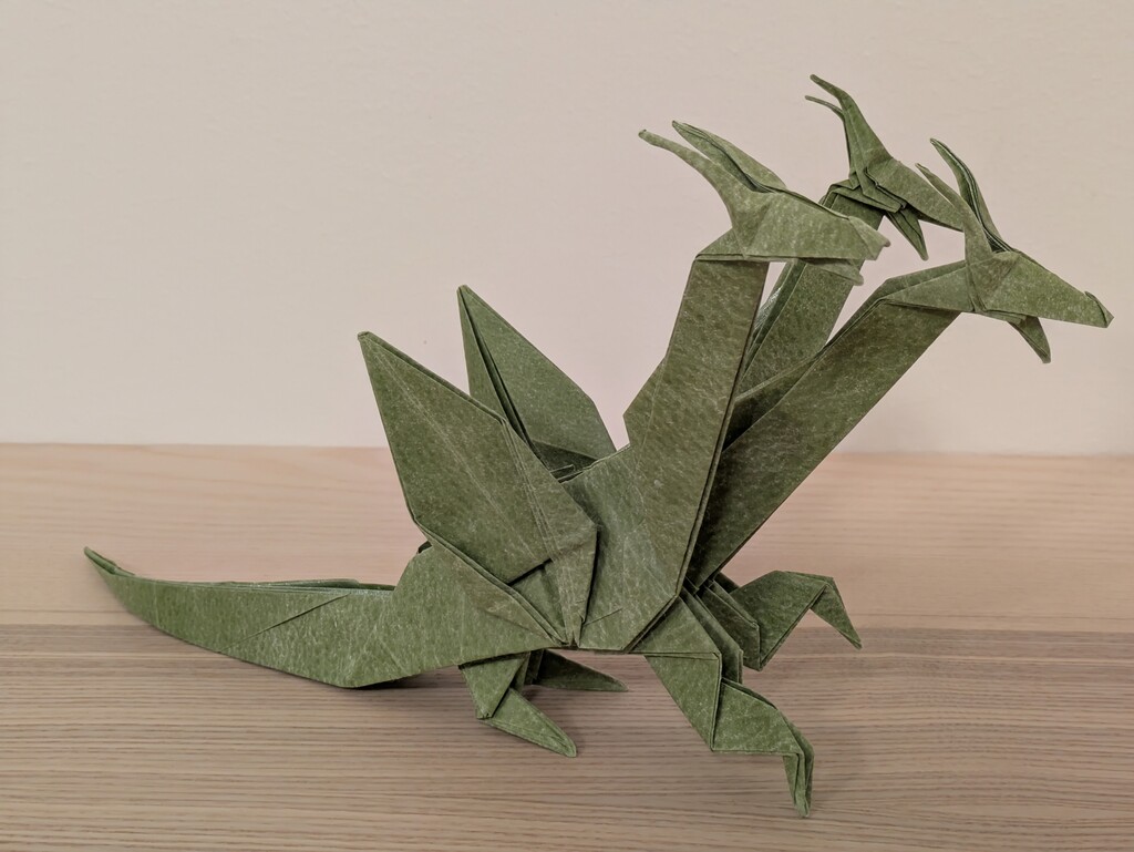 Three-headed Dragon by John Montroll folded by Grigory Sarnitsky